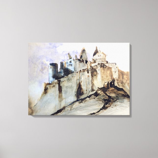Das Schloss von Vianden, 1871 Leinwanddruck (Vorderseite)