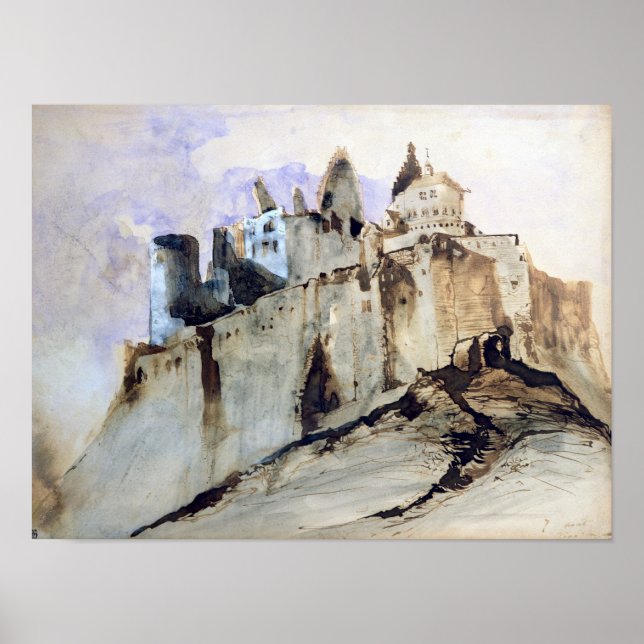 Das Schloss von Vianden, 1871 Poster (Vorne)