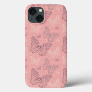 Das Schmetterlings-Rosa Case-Mate iPhone Hülle