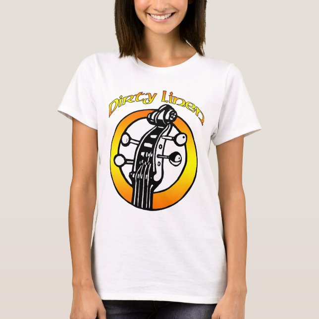 Das schmutzige Leinenlogo der Frauen orange u. T-Shirt (Vorderseite)
