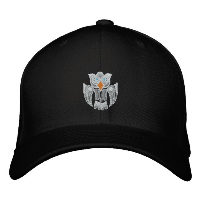 Das schneebedeckte Owl Bestickte Baseballkappe (Vorderseite)