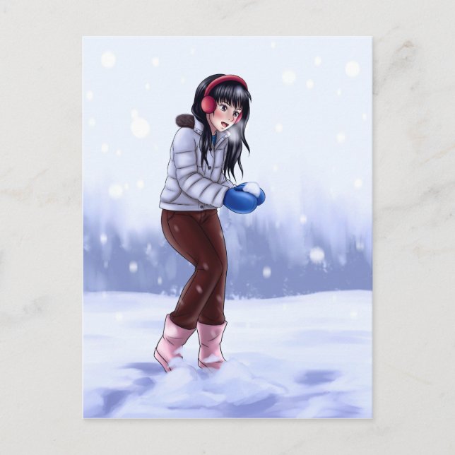 Das Schneesturm Feiertagspostkarte (Vorderseite)