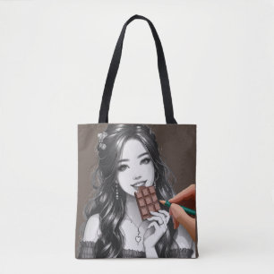 Das schönste Mädchen zeichne Schokolade Tasche