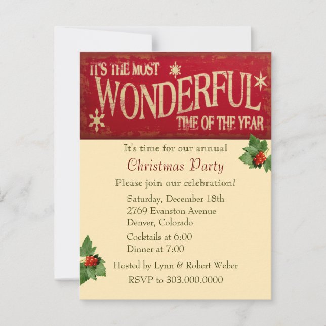 Das schönste Weihnachtsfest-Party Einladung (Vorderseite)
