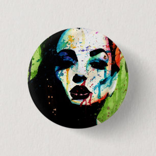 Das schreckliche geheime Pop-Kunst-Porträt Button