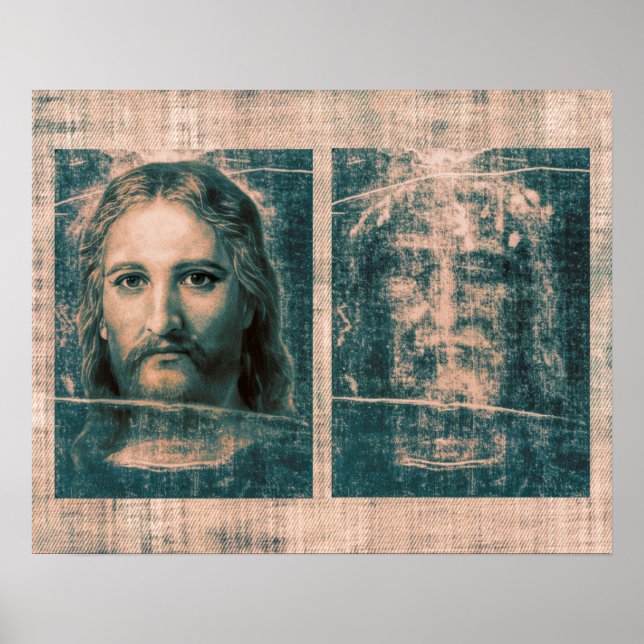 Das Schrei Turins Heiliges Gesicht Jesu Negativ B Poster (Vorne)