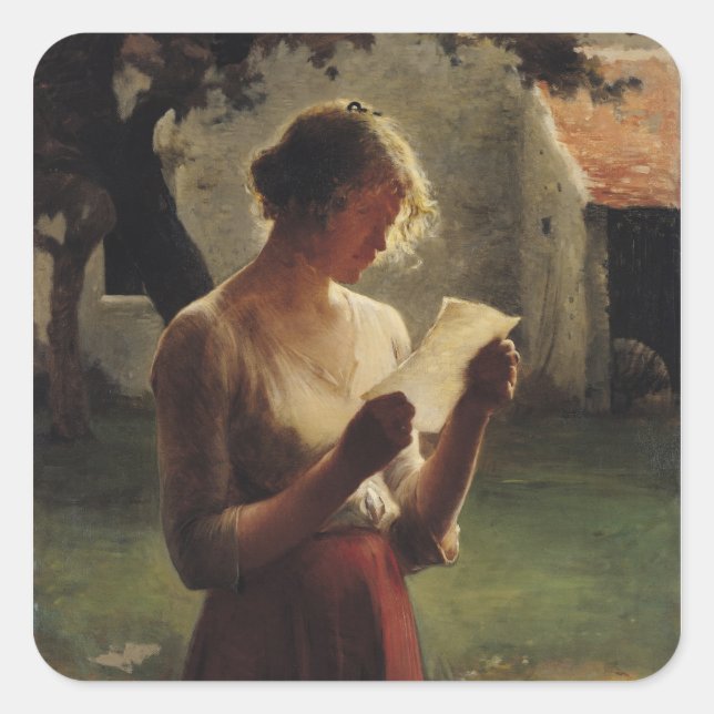 Das Schreiben Quadratischer Aufkleber (Vorderseite)