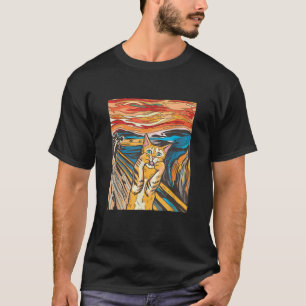 Das schreie berühmte Gemälde mit Cat T-Shirt