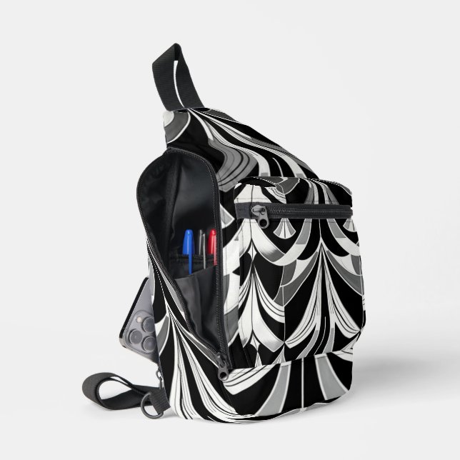 Das Schwarz-Weiß-Feinschmecker Crossbody Bag (Offen)