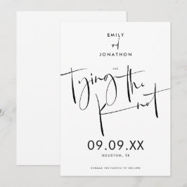 Das Schwarz-weiße Knot-Elegante-Script Save The Date