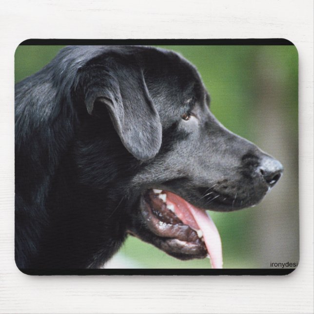 Das schwarze Labrador Mousepad (Vorne)