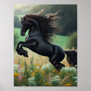 Das Schwarze Pferd Wandposter Poster