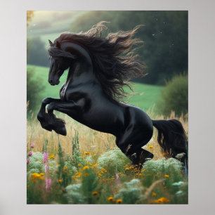 Das Schwarze Pferd Wandposter Poster