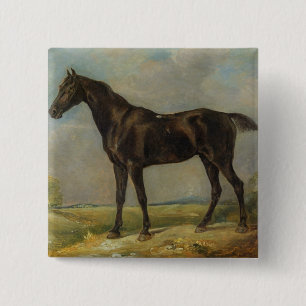 Das schwarze Reiten-Pferd Golding Polizisten, Button