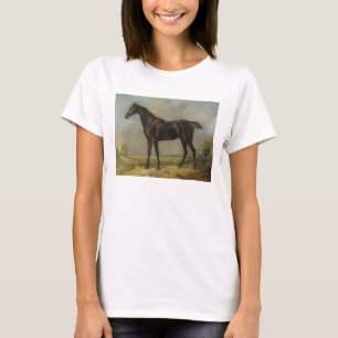 Das schwarze Reiten-Pferd Golding Polizisten, T-Shirt