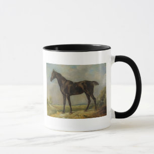Das schwarze Reiten-Pferd Golding Polizisten, Tasse