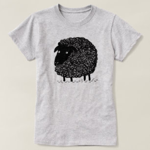 Das schwarze Schaf   Coole Wolle-Schaf-Cartoon T-Shirt