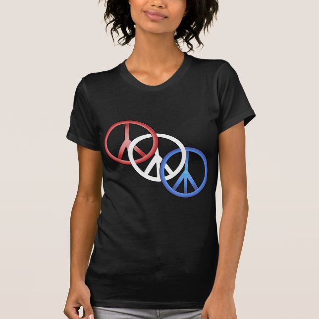 Das schwarze T-Shirt der roten weißen blauen (Vorderseite)