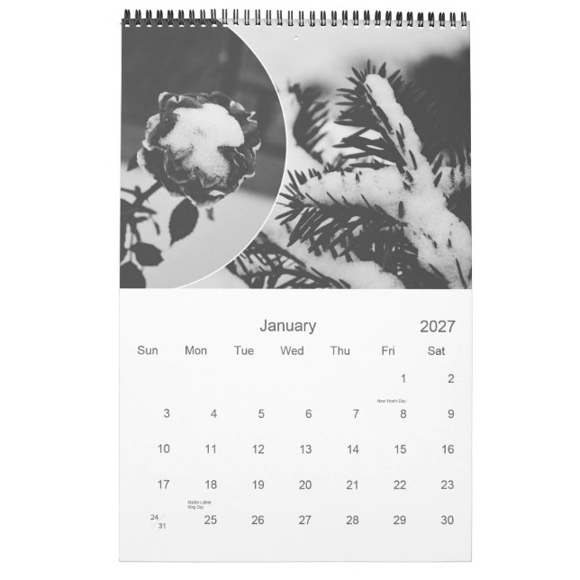 das Schwarzweiss-Calendar*2104 Kalender (Jan 2027)