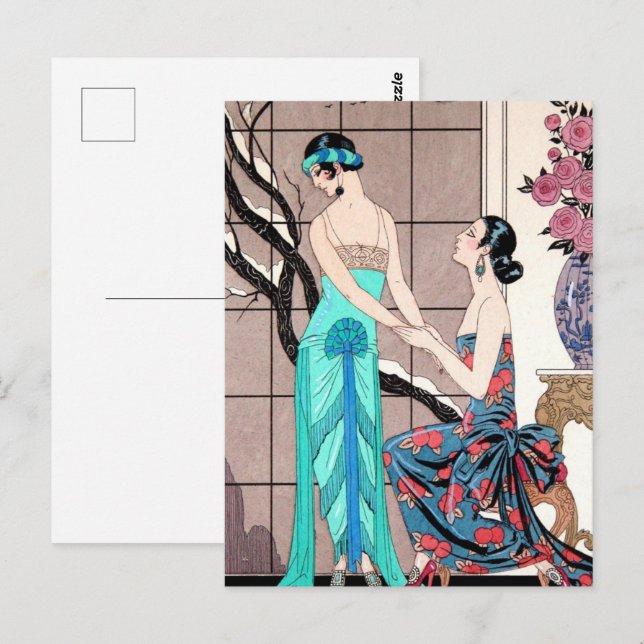 Das schwierige Geständnis von George Barbier Postkarte (Vorne/Hinten)
