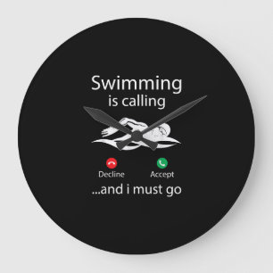 Das Schwimmen ist eine abnehmende Annahme und ich Große Wanduhr