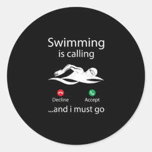 Das Schwimmen ist eine abnehmende Annahme und ich  Runder Aufkleber