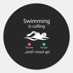 Das Schwimmen ist eine abnehmende Annahme und ich Runder Aufkleber