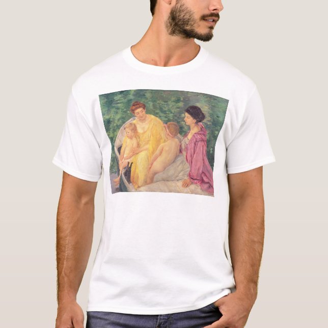 Das Schwimmen oder zwei Mütter u. ihre Kinder auf T-Shirt (Vorderseite)