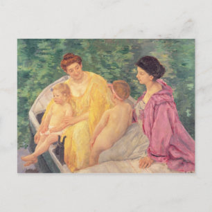 Das Schwimmen oder zwei Mütter und ihre Kinder auf Postkarte