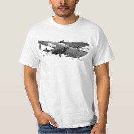 Das Schwimmen von Walen illustriert Kunstwale T-Shirt