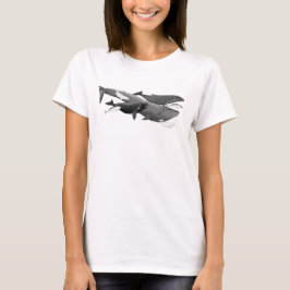 Das Schwimmen von Walen illustriert Kunstwale T-Shirt