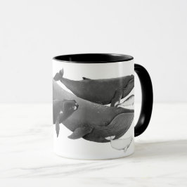 Das Schwimmen von Walen illustriert Kunstwale Tasse