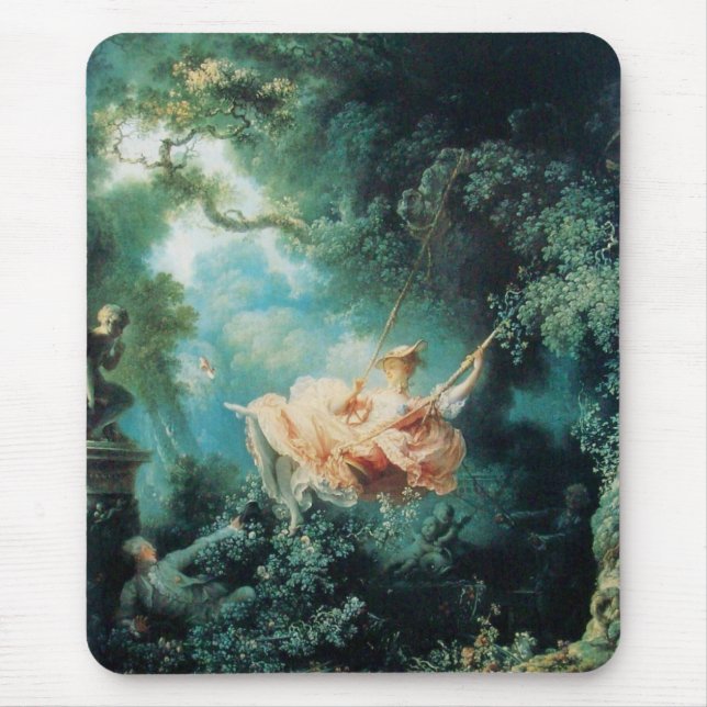DAS SCHWIMMENDE, grün rosa Gelb Mousepad (Vorne)