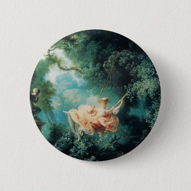 DAS SCHWIMMENDE, grüne Rosa Button (Vorderseite)