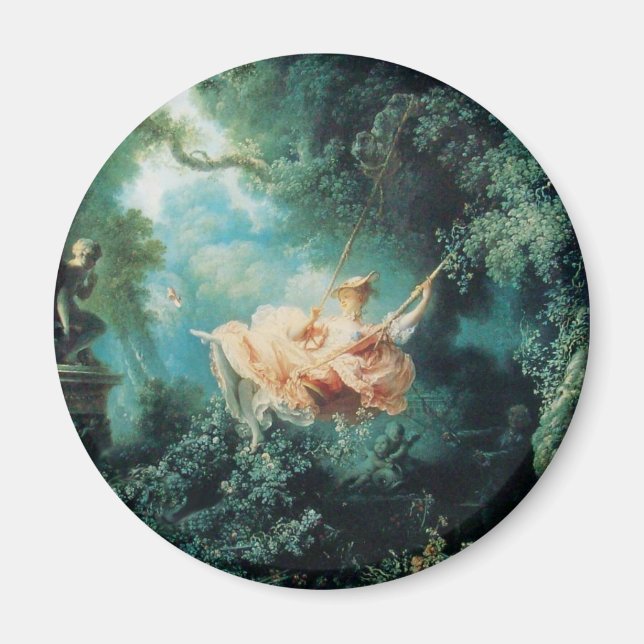 DAS SCHWIMMENDE, grüne Rosa Magnet (Vorne)