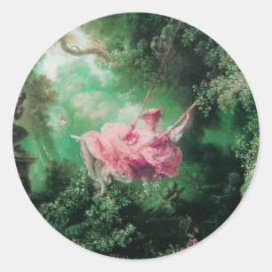 DAS SCHWIMMENDE, grüne Rosa Runder Aufkleber