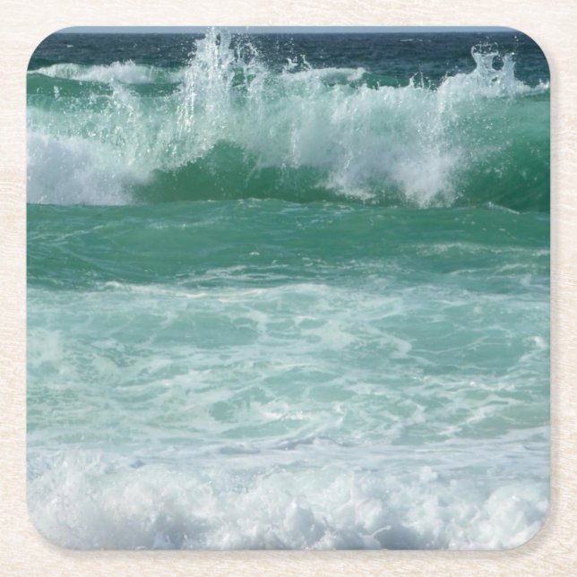 Das Seascape Sea Waves Beach Seaside Rechteckiger Pappuntersetzer (Vorderseite)