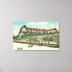 Das Seestrand-Hotel vom Strand Leinwanddruck