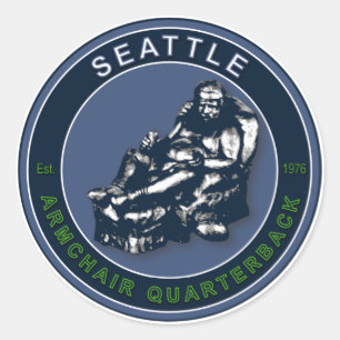 Das Sessel Quarterback - Seattle Football Runder Aufkleber
