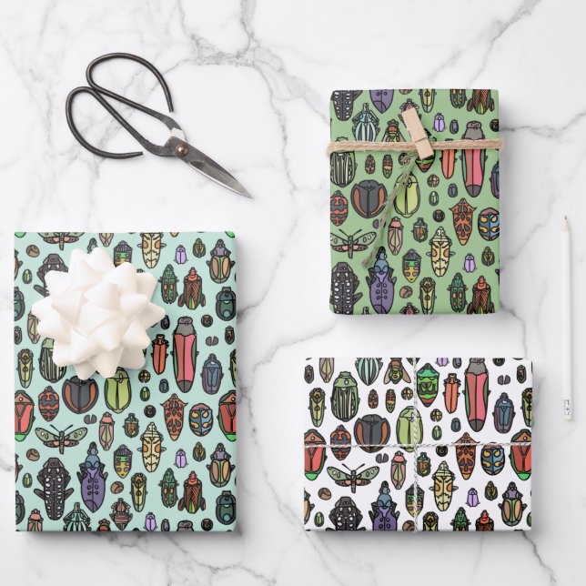 Das Set für das Käferwrapping von Papier mit einem (Vorderseite)