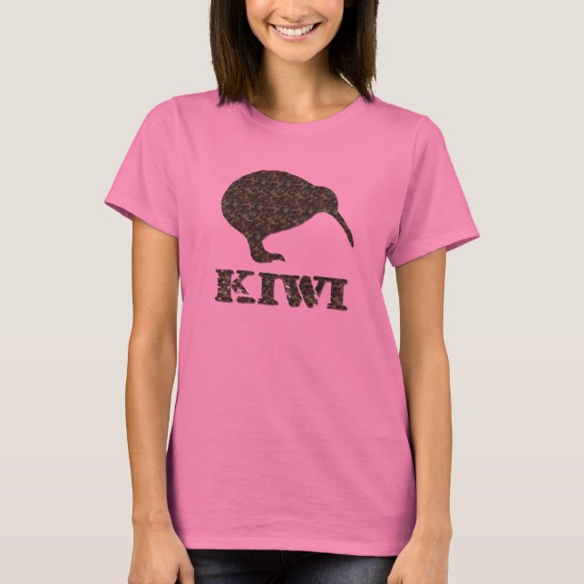 Das Shirt Camoflage Kiwi-der langen Hülsen-Frauen (Vorderseite)