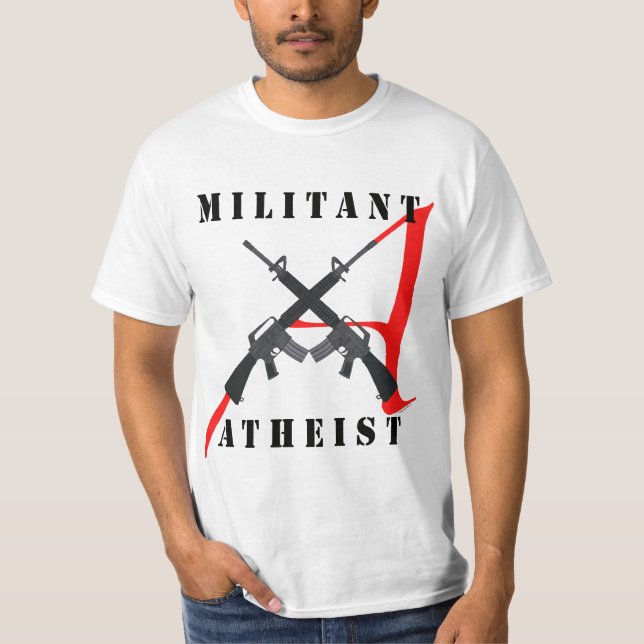 Das Shirt der militanten atheistischen Männer (Vorderseite)