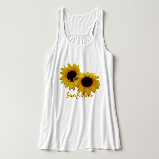 Das Shirt der Sonnenblumen-Tank für Frauen (Design Vorderseite)