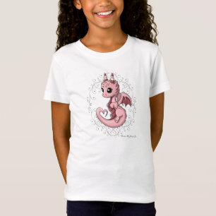 Das Shirt des rosa Liebe-Drache-Mädchens