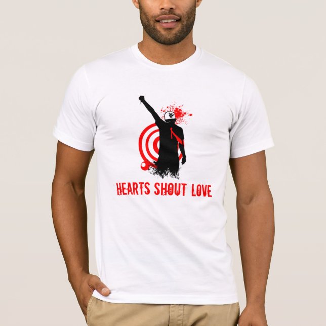 Das Shirt-Logo der Herz-Ruf-Liebe-Männer T-Shirt (Vorderseite)