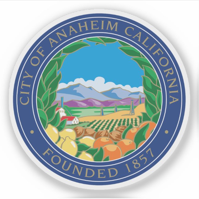 Das Siegel Anaheim, Kalifornien Aufkleber (Vorderseite)