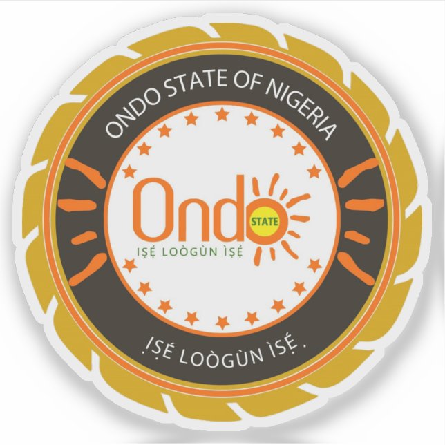 Das Siegel des Staat von Ondo, Nigeria Aufkleber (Vorderseite)