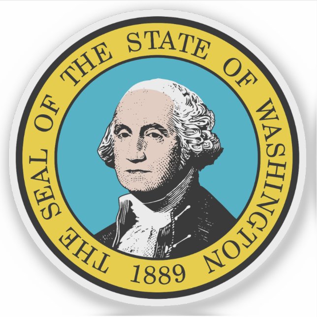 Das Siegel des Staat von Washington Aufkleber (Vorderseite)