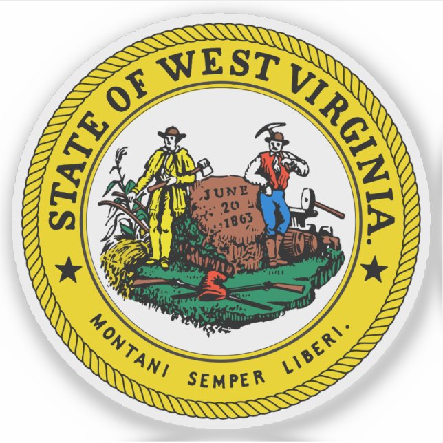 Das Siegel des Staat von West Virginia Aufkleber (Vorderseite)
