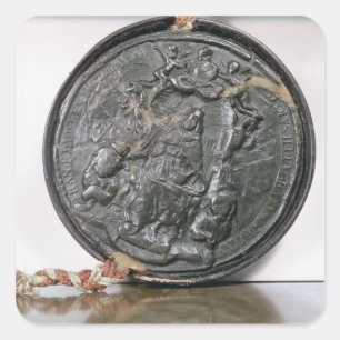 Das Siegel König Karl II. Quadratischer Aufkleber
